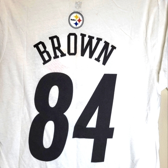 NFL Pittsburgh Steelers Youth 14/16 large NWT white tee Brown #84 - Picture 10 of 11